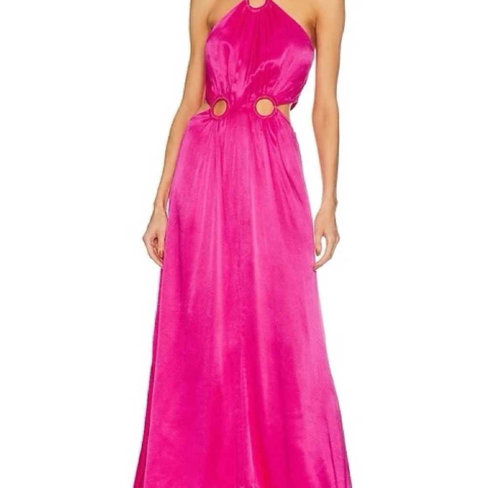 Elliatt Hot Halter Maxi Dress with Tortoiseshell Ring Cutouts